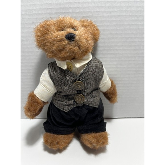 BOYDS BEAR EDMUND. Teddy Bear VELVET TROUSERS VEST 8" Jointed plush - Picture 1 of 9